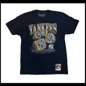 Mitchell & Ness Y2K Yankees October Dynasty Graphic Tee Navy‎ Blue Mens Large